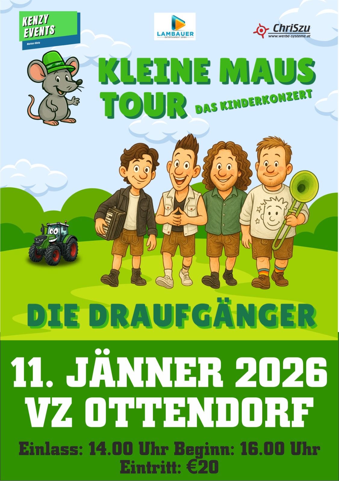 Veranstaltungsplakat Kleine Maus Tour – Das Kinderkonzert