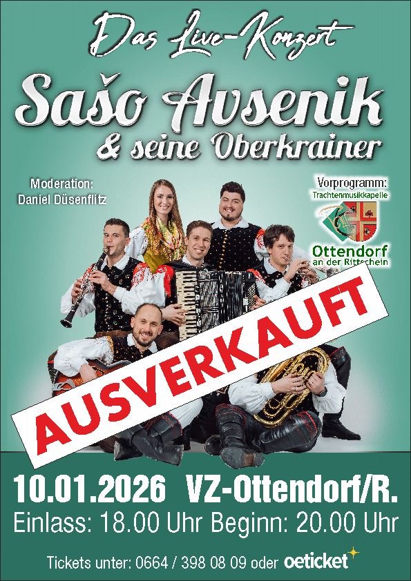 Plakat Sašo Avsenik und seine Oberkrainer – ausverkauft
